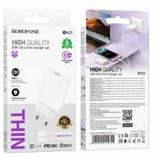 Мережевий зарядний пристрій Borofone Wish GaN Type-C to Lightning