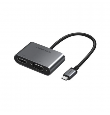USB-хаб UGREEN USB-C to HDMI + VGA +USB. Adapter with PD (Space Gray) ( )