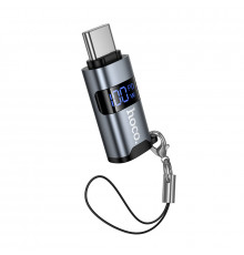 Перехідник HOCO C male to USB female OTG transparent adapter Black ( )