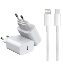 Мережевий зарядний пристрій з кабелем PD USB C fast charger +USB C to Lightning cable kit ( )