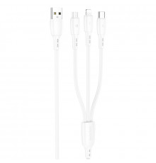Кабель BOROFONE charging cable (iP+Micro+Type-C) White ( )