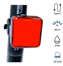 Велоліхтар, waterproof, Li-Ion акумулятор, ЗП Type-C
