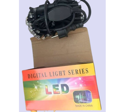 4284-код  2025Черный ПроводГирлянда 8m80led2,30м Уличная ЗЕЛЕНЫЕwire still  8-10(20)