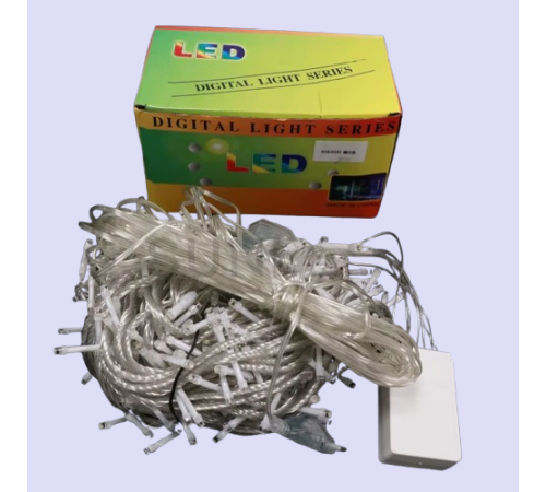 4477-код 2025 Прозрачный Провод Гирлянда 5m 80 led МИКС MIX  clear wire      1-150 (100)