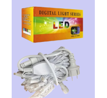 4483-код  2025 Белый Провод Гирлянда 8m 80 led 2,30мм  Уличная Белый white wire   7-10   (20)